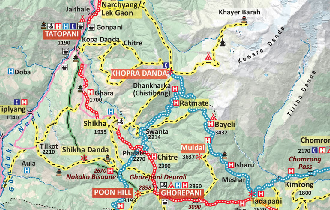 Khopra Ridge Trek Map
