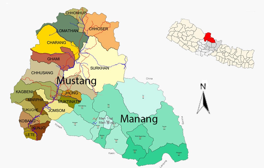 Manang and Mustang District in nepal