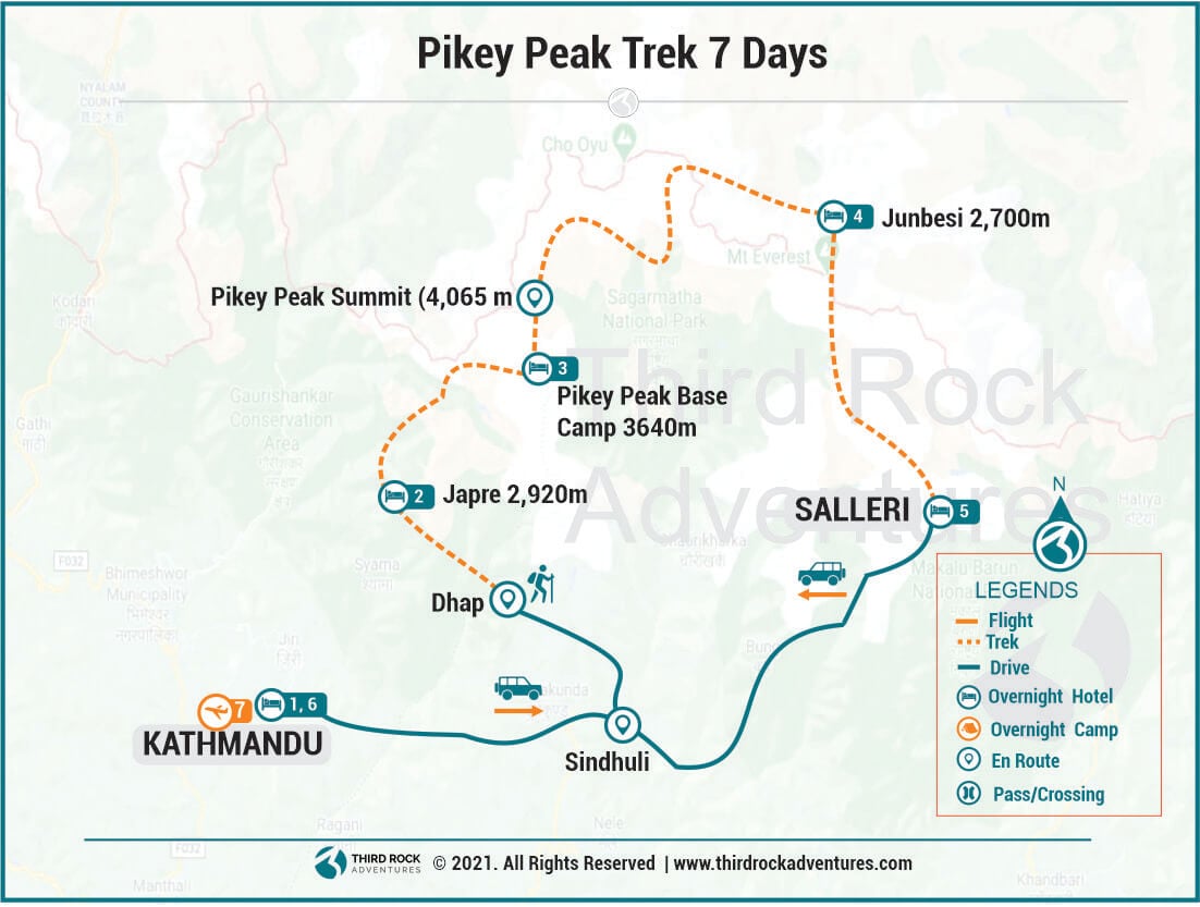 Pikey Peak Trek Route Map