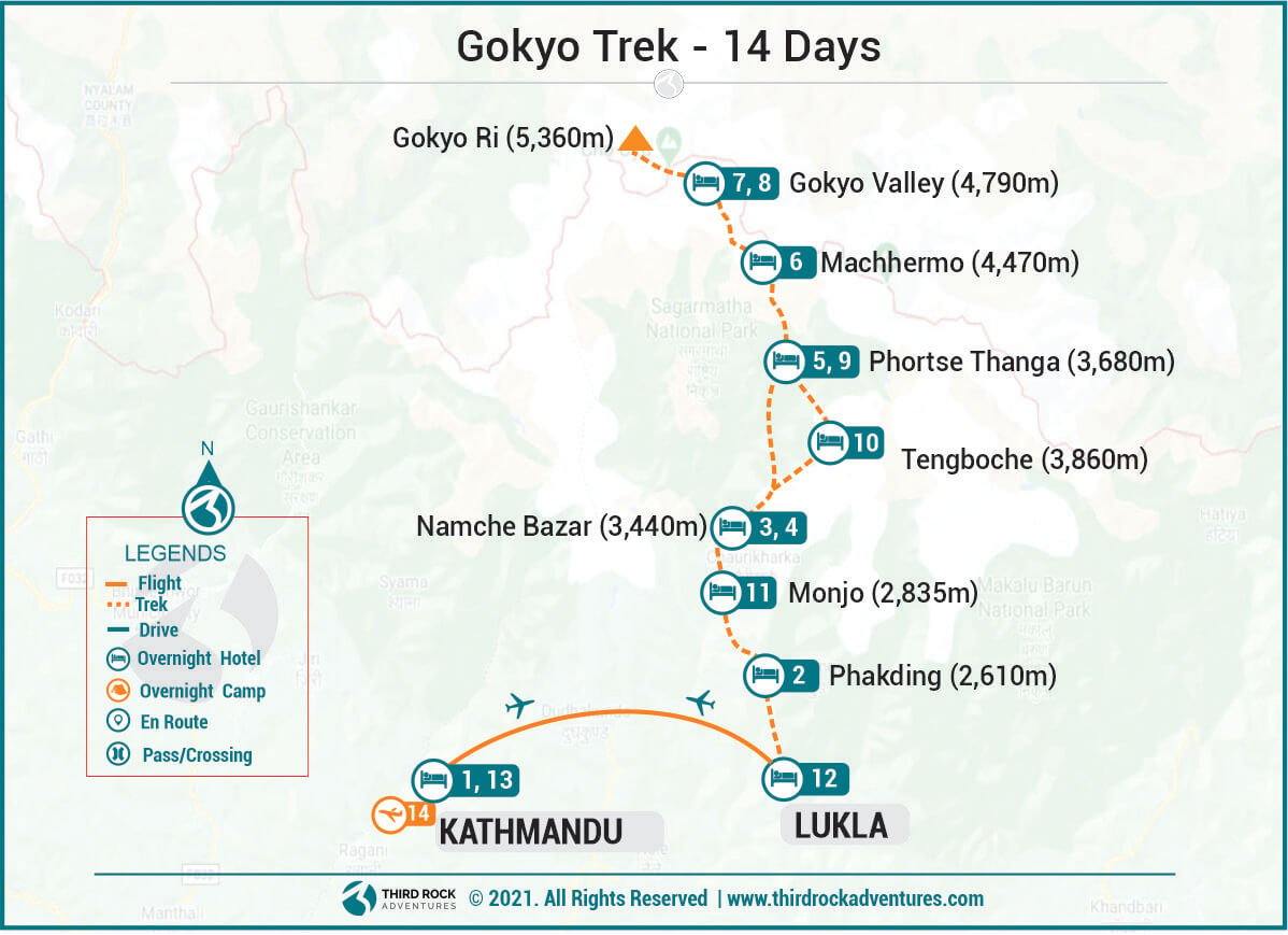 Gokyo Trek Route Map