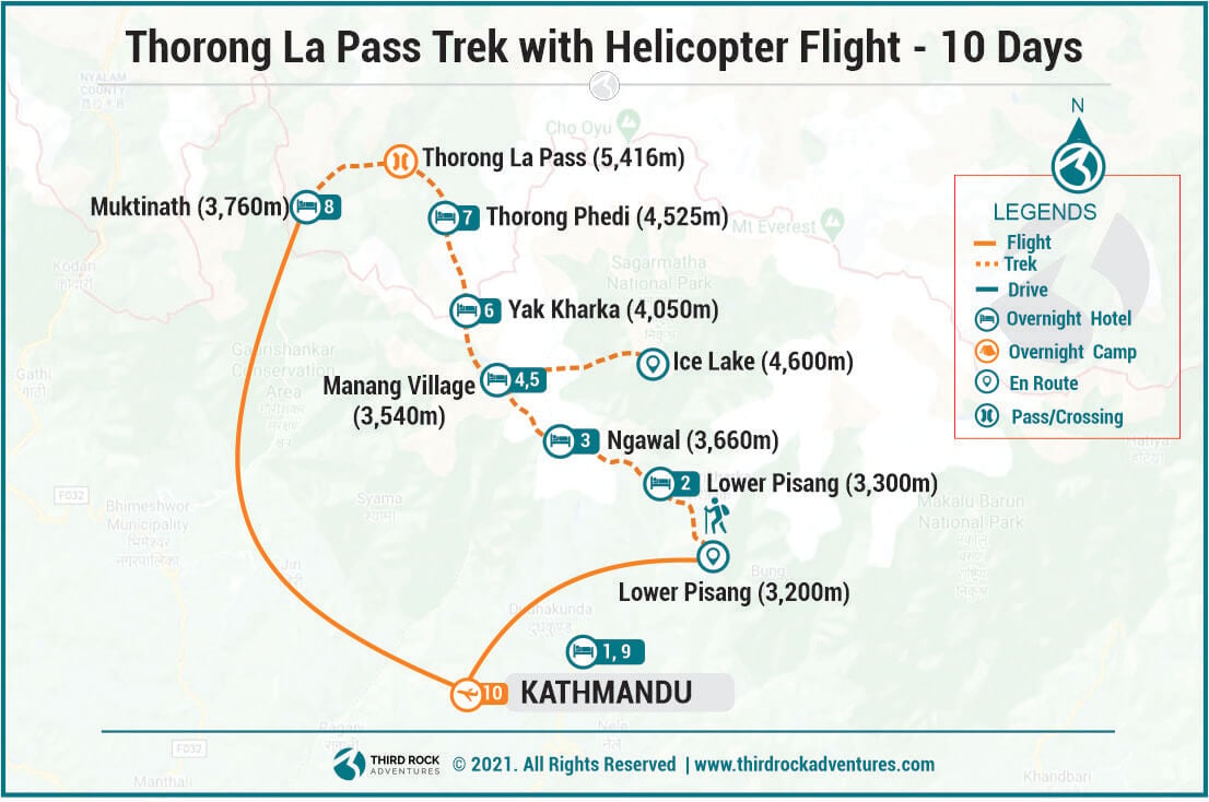 Thorong La Pass Trek Route Map