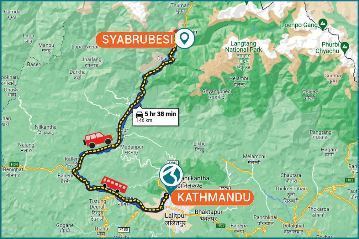 Drive from Kathmandu to Syabrubesi