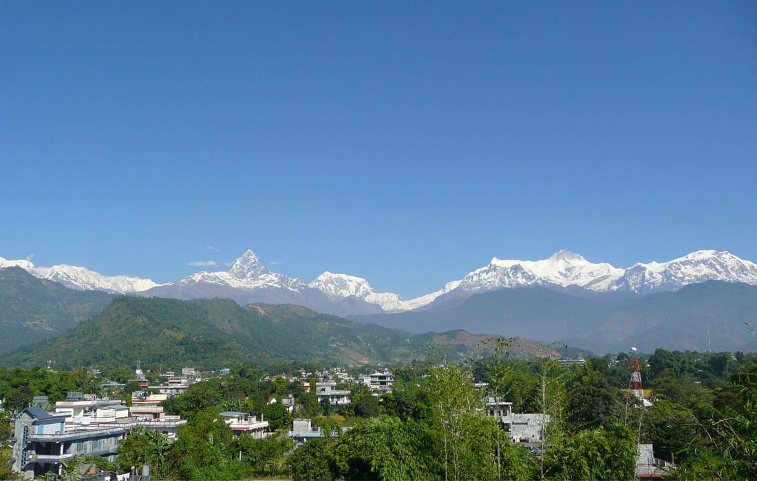 Pokhara City and Mountain range